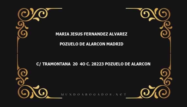 abogado Maria Jesus Fernandez Alvarez en la localidad de Pozuelo de Alarcon