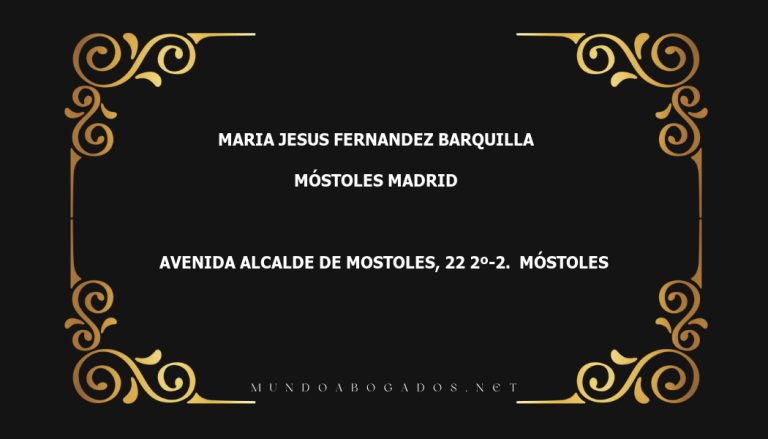 abogado Maria Jesus Fernandez Barquilla en la localidad de Móstoles