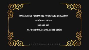 abogado Maria Jesus Fernandez Rodriguez De Castro en la localidad de Gijón