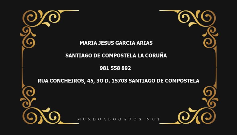 abogado Maria Jesus Garcia Arias en la localidad de Santiago de Compostela