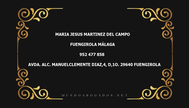 abogado Maria Jesus Martinez Del Campo en la localidad de Fuengirola