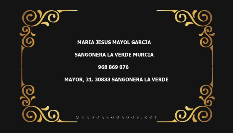 abogado Maria Jesus Mayol Garcia en la localidad de Sangonera La Verde