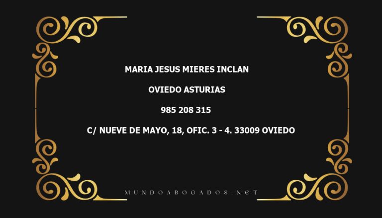 abogado Maria Jesus Mieres Inclan en la localidad de Oviedo