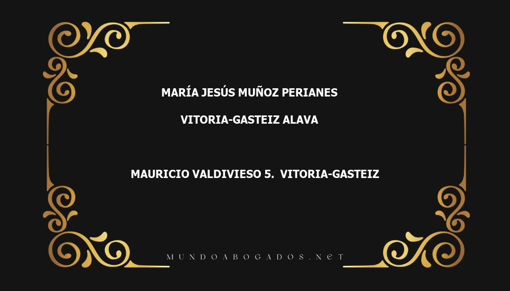 abogado María Jesús Muñoz Perianes en la localidad de Vitoria-Gasteiz