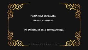 abogado Maria Jesus Orte Aldea en la localidad de Zaragoza