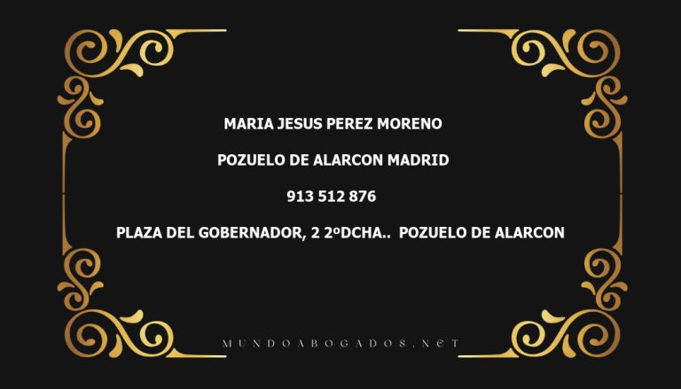 abogado Maria Jesus Perez Moreno en la localidad de Pozuelo de Alarcon