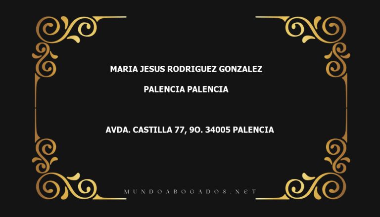 abogado Maria Jesus Rodriguez Gonzalez en la localidad de Palencia