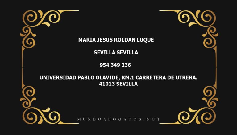 abogado Maria Jesus Roldan Luque en la localidad de Sevilla