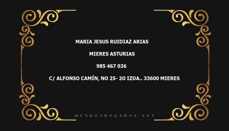 abogado Maria Jesus Ruidiaz Arias en la localidad de Mieres