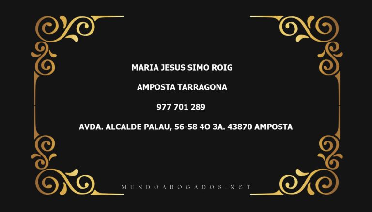 abogado Maria Jesus Simo Roig en la localidad de Amposta