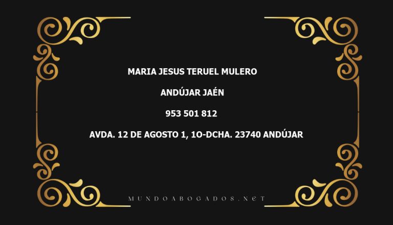 abogado Maria Jesus Teruel Mulero en la localidad de Andújar