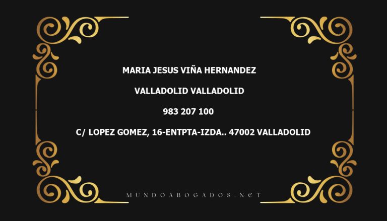 abogado Maria Jesus Viña Hernandez en la localidad de Valladolid