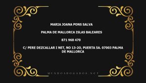 abogado Maria Joana Pons Salva en la localidad de Palma de Mallorca