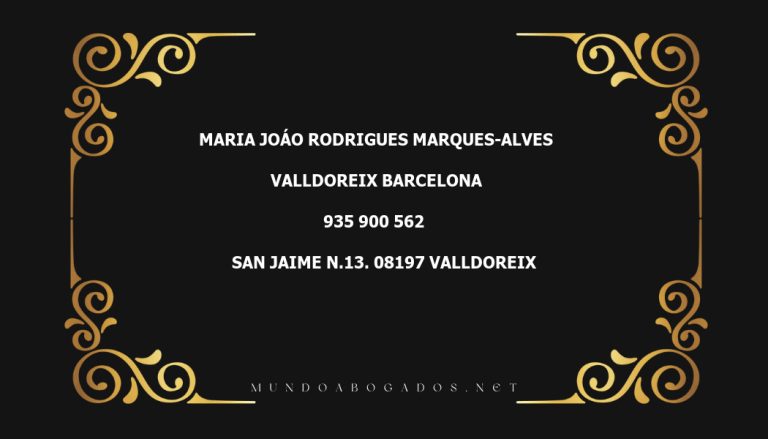 abogado Maria Joáo Rodrigues Marques-Alves en la localidad de Valldoreix