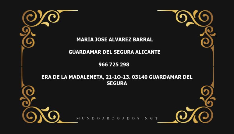 abogado Maria Jose Alvarez Barral en la localidad de Guardamar del Segura