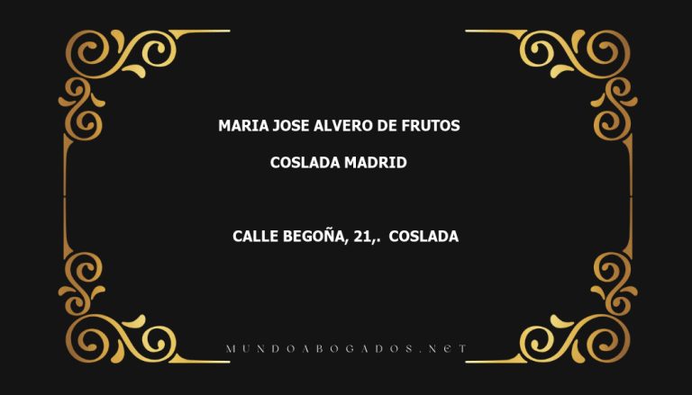 abogado Maria Jose Alvero De Frutos en la localidad de Coslada