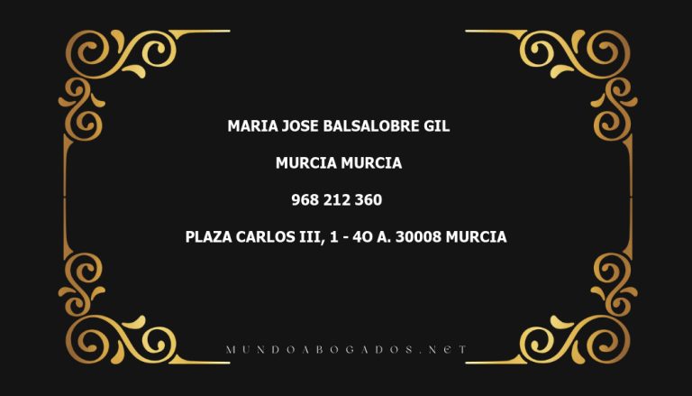 abogado Maria Jose Balsalobre Gil en la localidad de Murcia