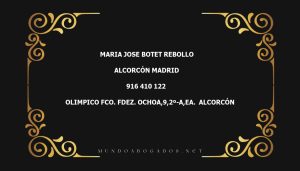 abogado Maria Jose Botet Rebollo en la localidad de Alcorcón