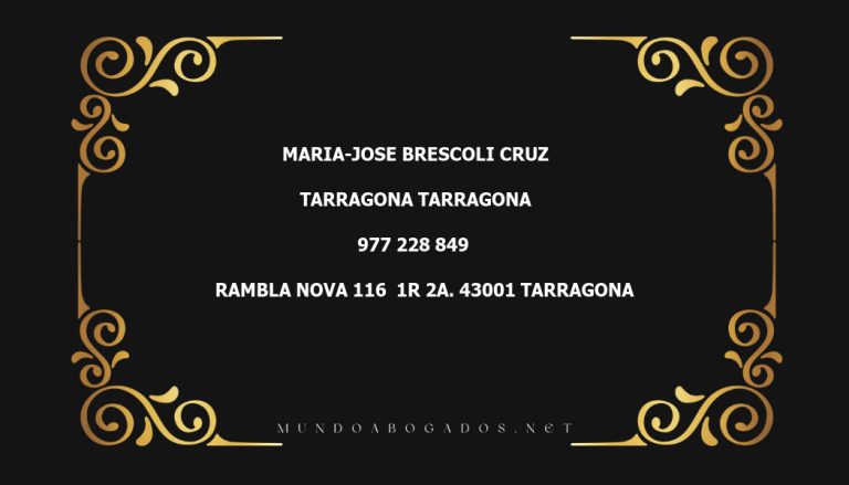 abogado Maria-Jose Brescoli Cruz en la localidad de Tarragona