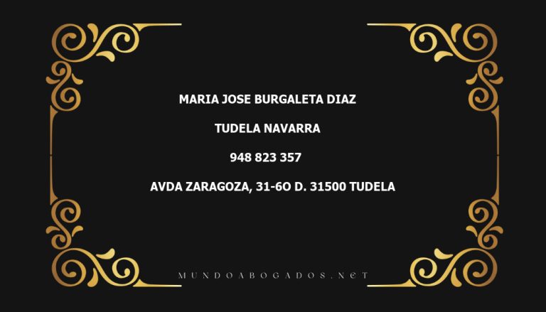 abogado Maria Jose Burgaleta Diaz en la localidad de Tudela