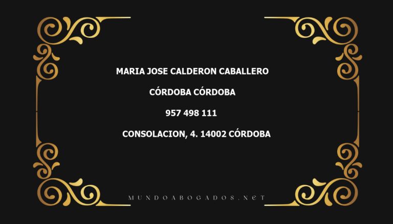 abogado Maria Jose Calderon Caballero en la localidad de Córdoba