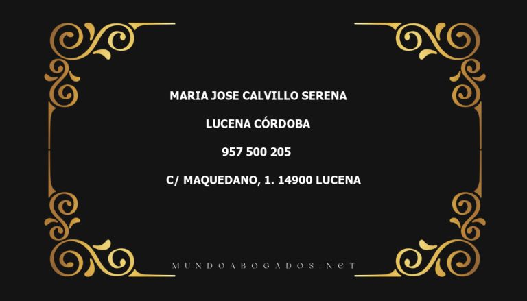 abogado Maria Jose Calvillo Serena en la localidad de Lucena