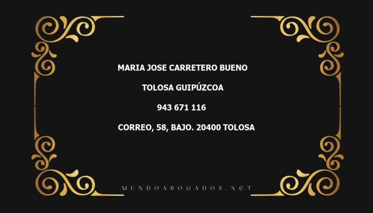 abogado Maria Jose Carretero Bueno en la localidad de Tolosa