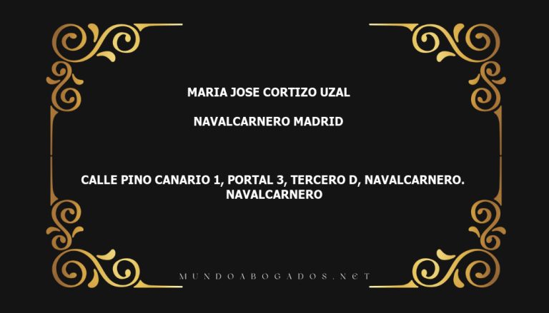 abogado Maria Jose Cortizo Uzal en la localidad de Navalcarnero