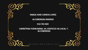 abogado Maria Jose Cuerva Lopez en la localidad de Alcobendas