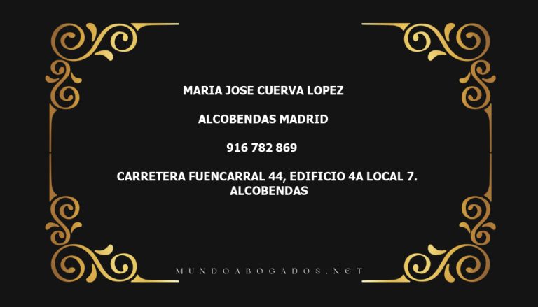 abogado Maria Jose Cuerva Lopez en la localidad de Alcobendas