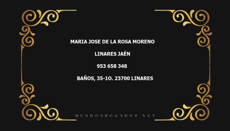 abogado Maria Jose De La Rosa Moreno en la localidad de Linares