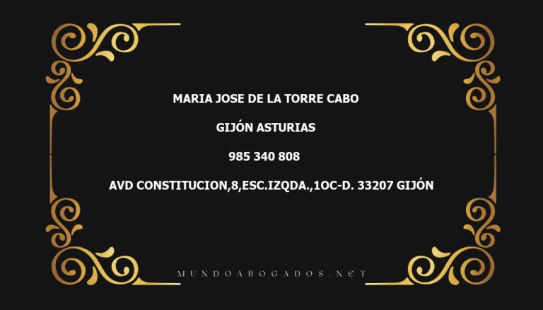 abogado Maria Jose De La Torre Cabo en la localidad de Gijón