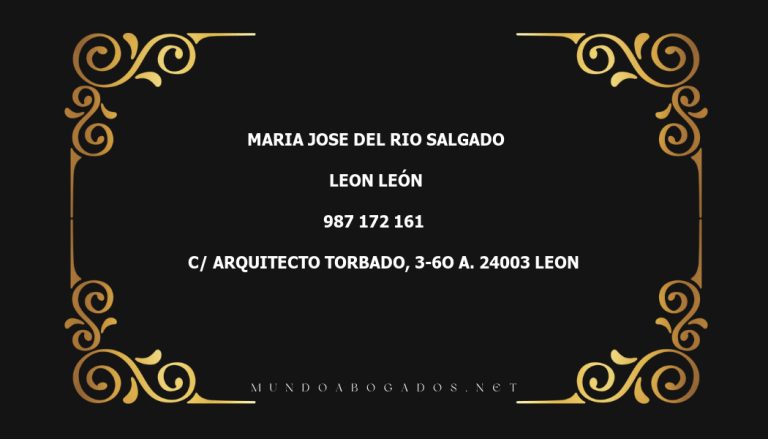 abogado Maria Jose Del Rio Salgado en la localidad de Leon