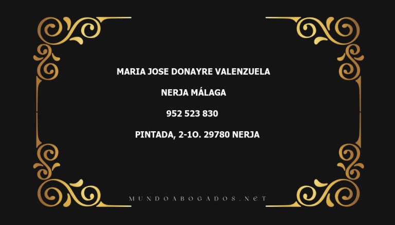 abogado Maria Jose Donayre Valenzuela en la localidad de Nerja