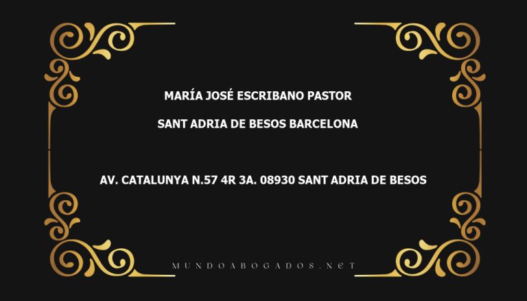 abogado María José Escribano Pastor en la localidad de Sant Adria de Besos