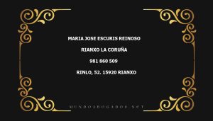 abogado Maria Jose Escuris Reinoso en la localidad de Rianxo