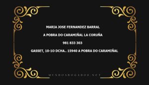 abogado Maria Jose Fernandez Barral en la localidad de A Pobra do Caramiñal