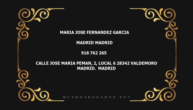 abogado Maria Jose Fernandez Garcia en la localidad de Madrid