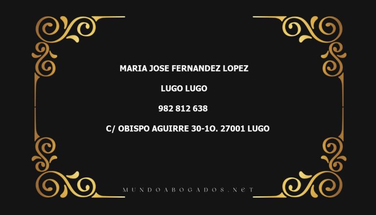 abogado Maria Jose Fernandez Lopez en la localidad de Lugo