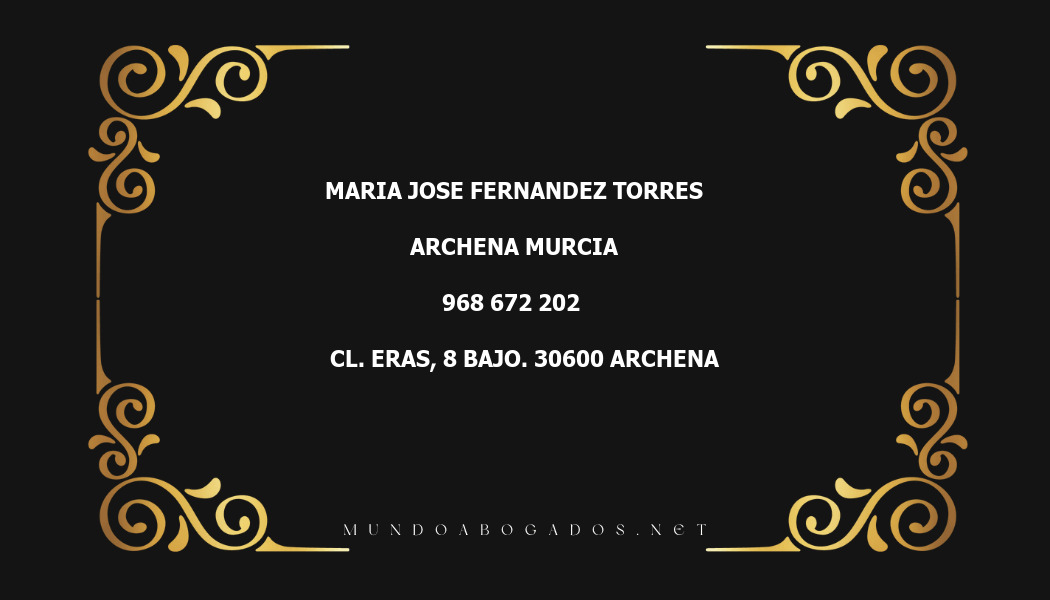 abogado Maria Jose Fernandez Torres en la localidad de Archena