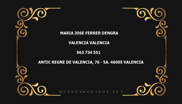 abogado Maria Jose Ferrer Dengra en la localidad de Valencia