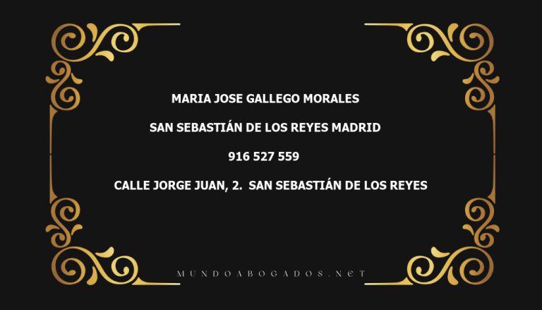 abogado Maria Jose Gallego Morales en la localidad de San Sebastián de los Reyes