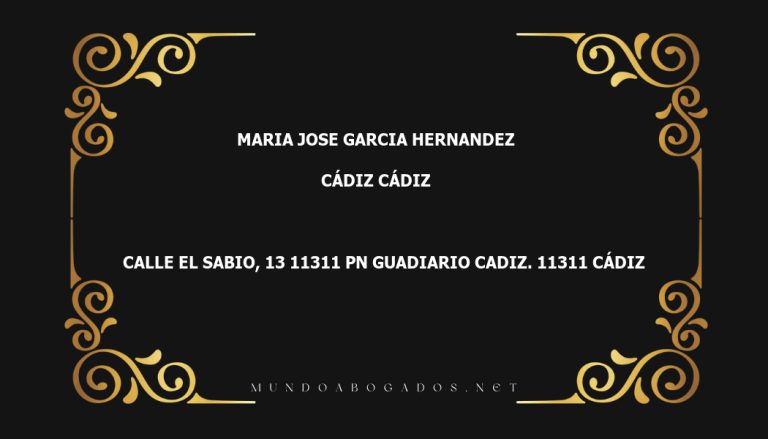 abogado Maria Jose Garcia Hernandez en la localidad de Cádiz