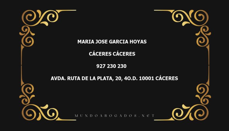 abogado Maria Jose Garcia Hoyas en la localidad de Cáceres