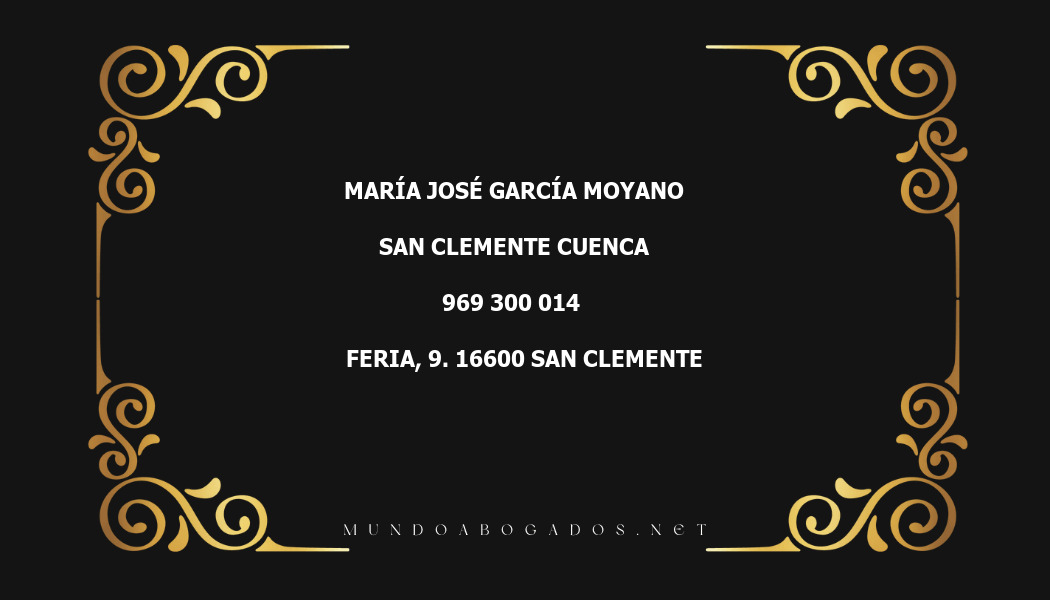 abogado María José García Moyano en la localidad de San Clemente