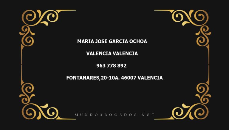 abogado Maria Jose Garcia Ochoa en la localidad de Valencia