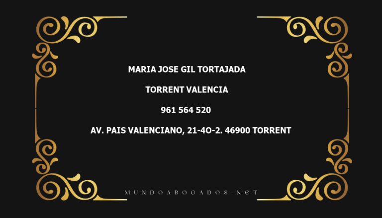 abogado Maria Jose Gil Tortajada en la localidad de Torrent