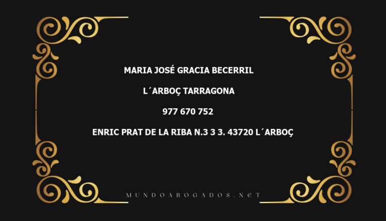 abogado Maria José Gracia Becerril en la localidad de L´Arboç