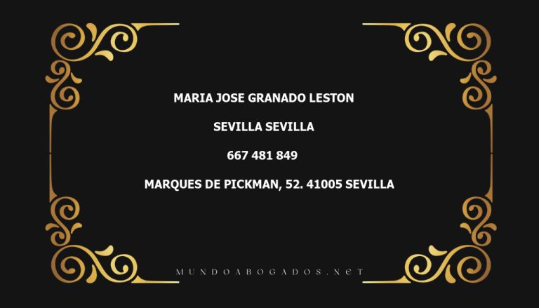 abogado Maria Jose Granado Leston en la localidad de Sevilla