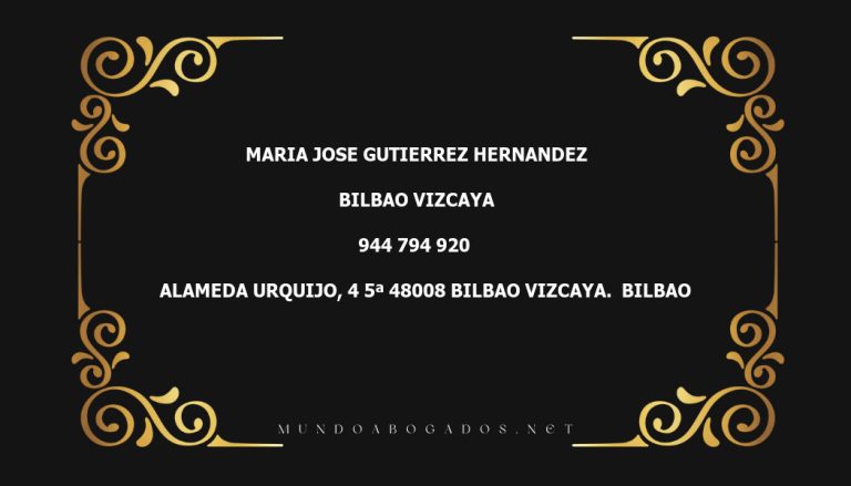 abogado Maria Jose Gutierrez Hernandez en la localidad de Bilbao